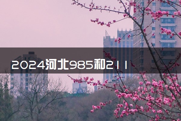 2024河北985和211大学录取率及录取人数是多少
