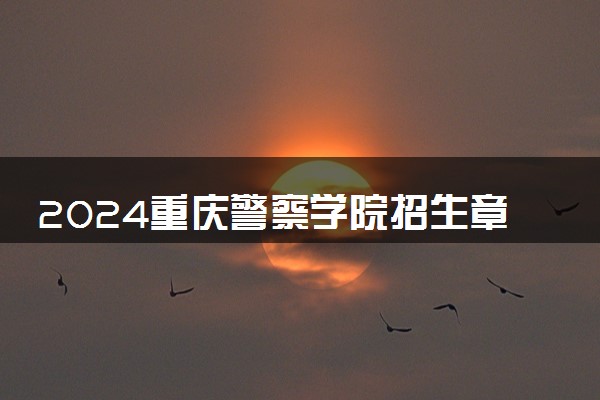 2024重庆警察学院招生章程 录取规则是什么