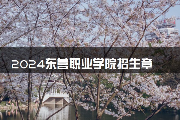 2024东营职业学院招生章程 录取规则是什么