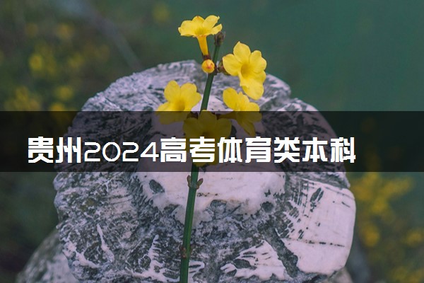 贵州2024高考体育类本科批征集志愿招生信息表最新出炉