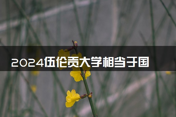 2024伍伦贡大学相当于国内什么水平的大学