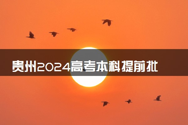 贵州2024高考本科提前批B段征集志愿招生计划统计表公布