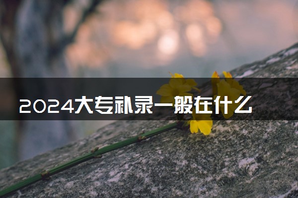 2024大专补录一般在什么时候开始 几月份补录