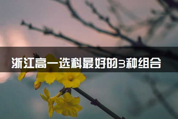 浙江高一选科最好的3种组合 如何选择比较好