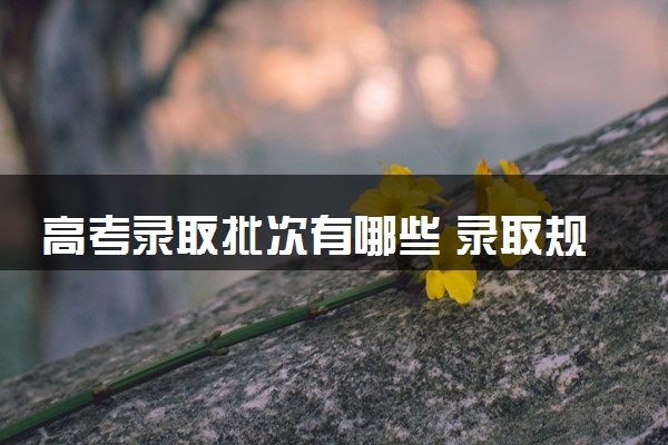 高考录取批次有哪些 录取规则顺序是什么