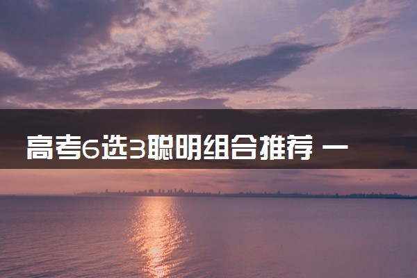 高考6选3聪明组合推荐 一共有几种选科组合