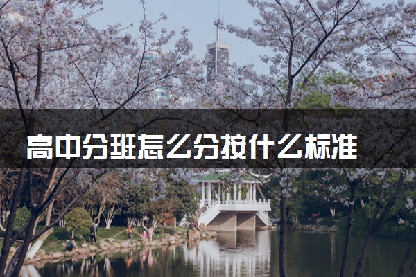 高中分班怎么分按什么标准 好处是什么