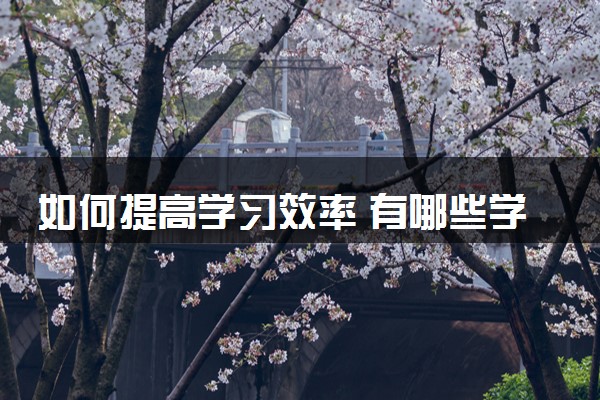 如何提高学习效率 有哪些学习策略