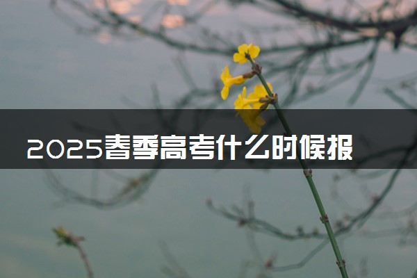2025春季高考什么时候报名 具体几月份报名