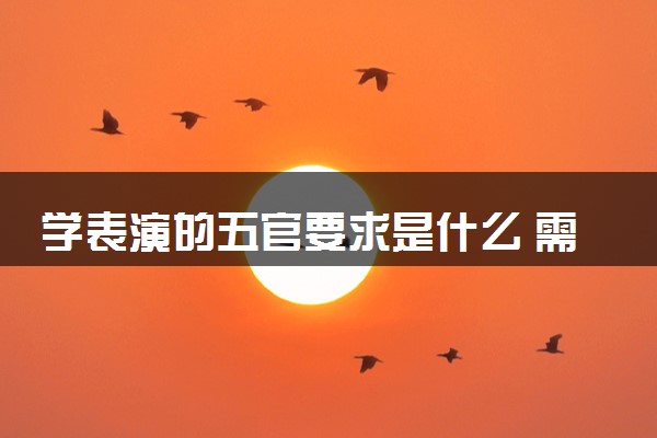 学表演的五官要求是什么 需要符合哪些条件