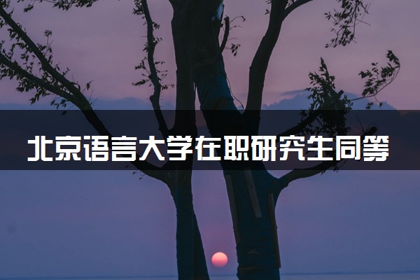 北京语言大学在职研究生同等学力申硕招生简章