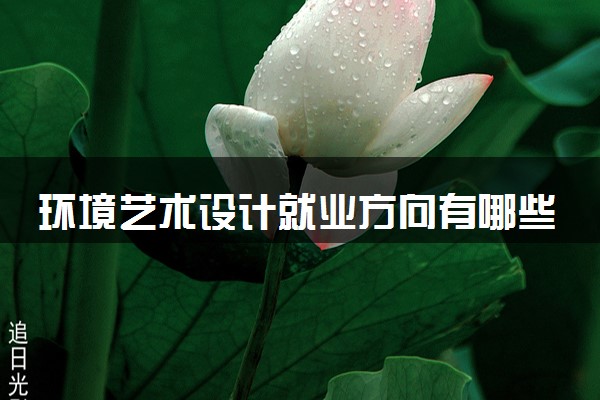 环境艺术设计就业方向有哪些 主要课程有哪些