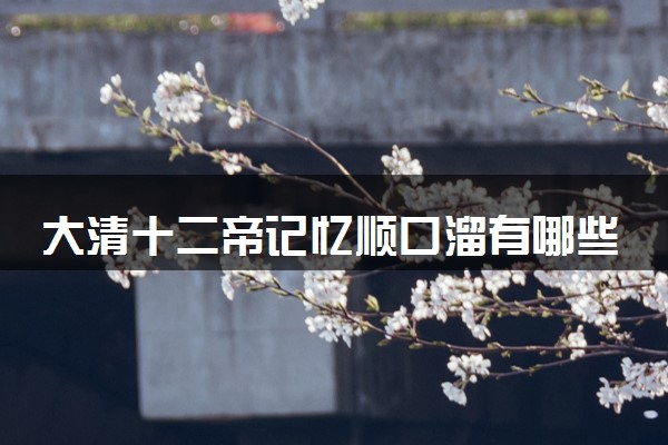 大清十二帝记忆顺口溜有哪些 历任皇帝都是谁