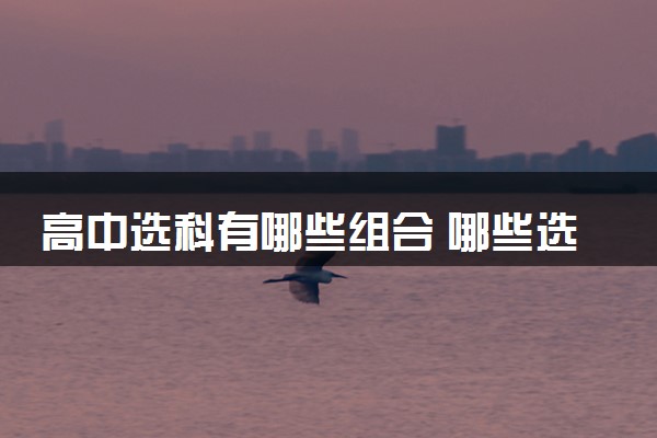 高中选科有哪些组合 哪些选科组合最吃香