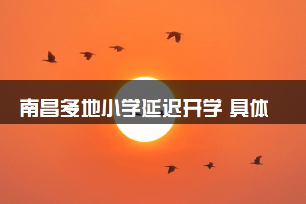 南昌多地小学延迟开学 具体什么情况