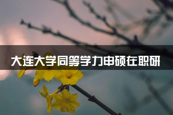 大连大学同等学力申硕在职研究生招生简章