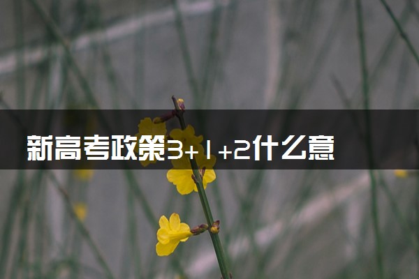 新高考政策3+1+2什么意思 怎么选科比较好