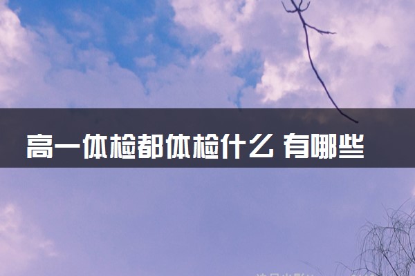 高一体检都体检什么 有哪些具体内容