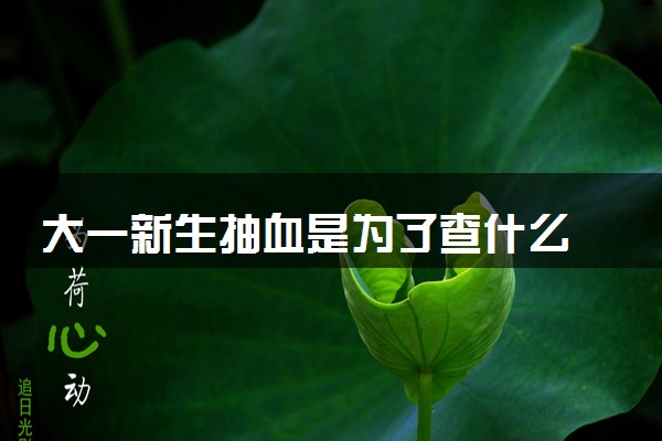 大一新生抽血是为了查什么 有哪些体检项目