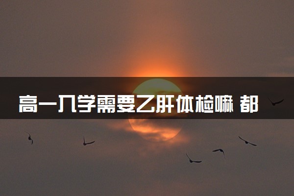 高一入学需要乙肝体检嘛 都检查什么