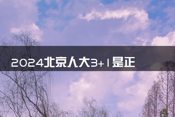2024北京人大3+1是正规办学吗 值得上吗