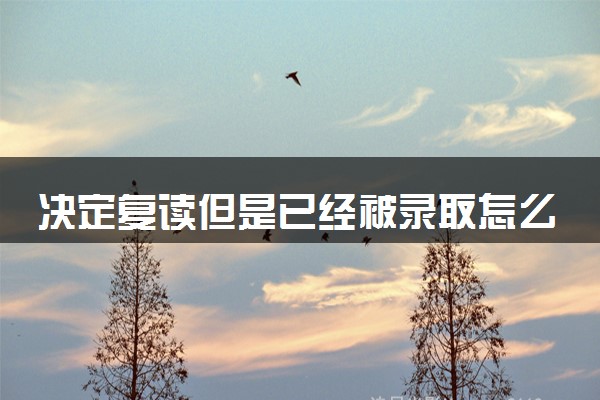 决定复读但是已经被录取怎么办 还能复读吗