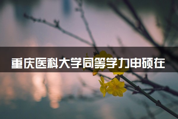 重庆医科大学同等学力申硕在职研究生招生简章
