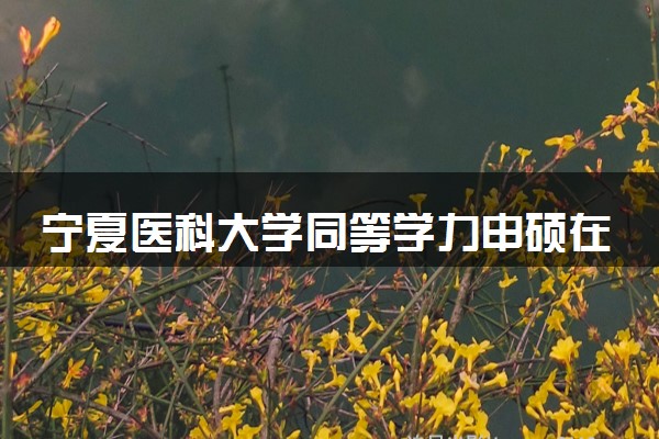 宁夏医科大学同等学力申硕在职研究生招生简章