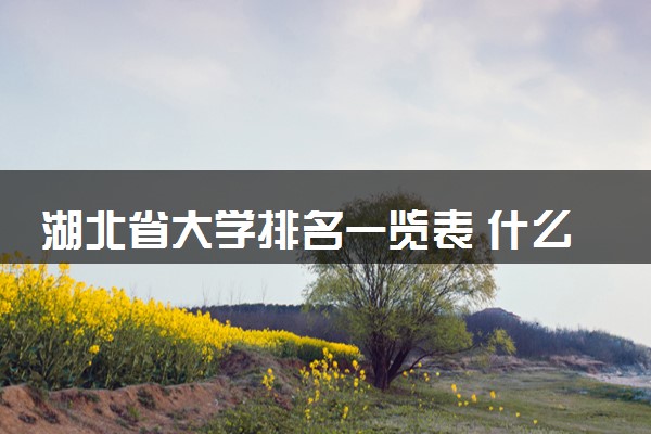 湖北省大学排名一览表 什么学校实力强