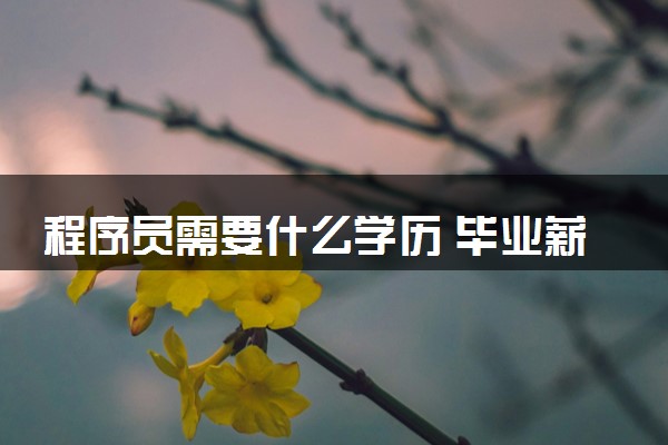 程序员需要什么学历 毕业薪资是多少