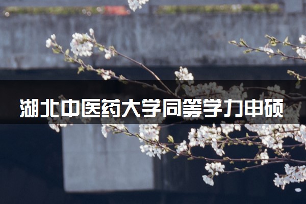 湖北中医药大学同等学力申硕报名条件