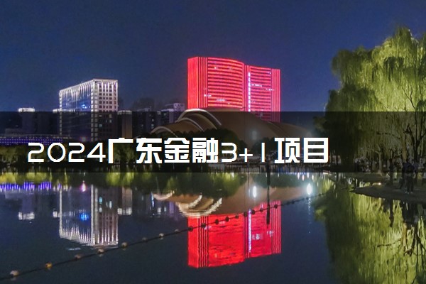 2024广东金融3+1项目是本科还是研究生 具体咋回事