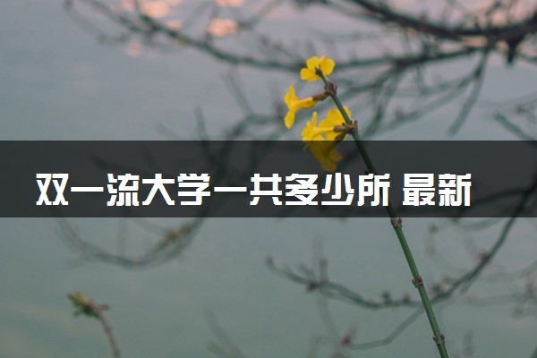 双一流大学一共多少所 最新完整版名单一览表