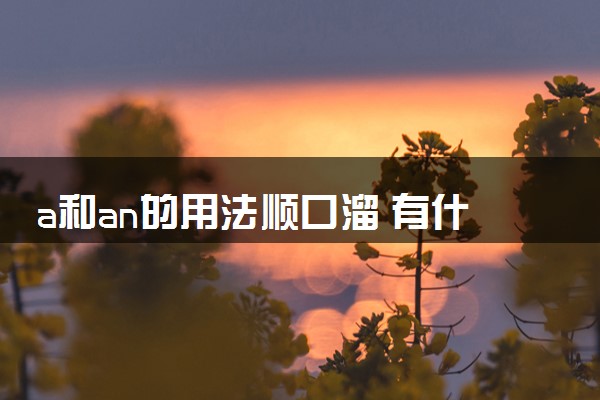 a和an的用法顺口溜 有什么区别