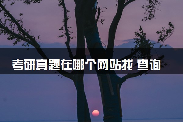 考研真题在哪个网站找 查询方法有哪些
