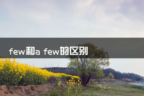 few和a few的区别 有什么不同