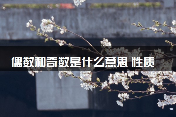 偶数和奇数是什么意思 性质是什么