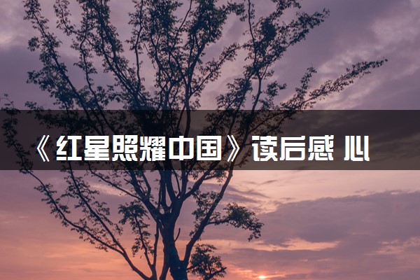 《红星照耀中国》读后感 心得体会怎么写