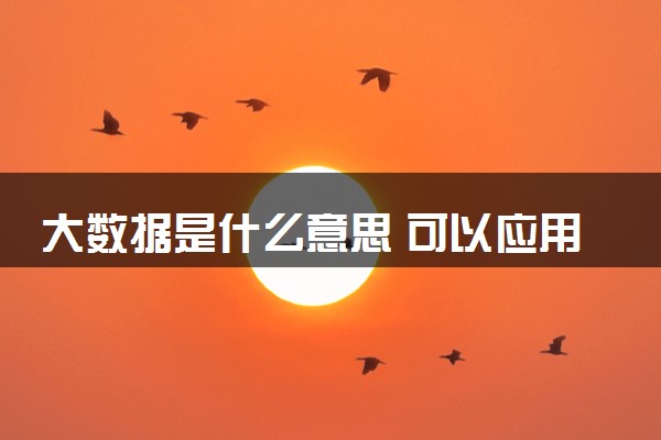 大数据是什么意思 可以应用在什么地方