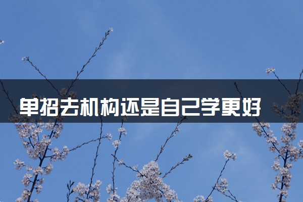 单招去机构还是自己学更好 如何选择