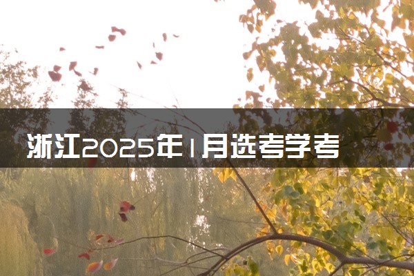 浙江2025年1月选考学考报名时间及流程 几号考试