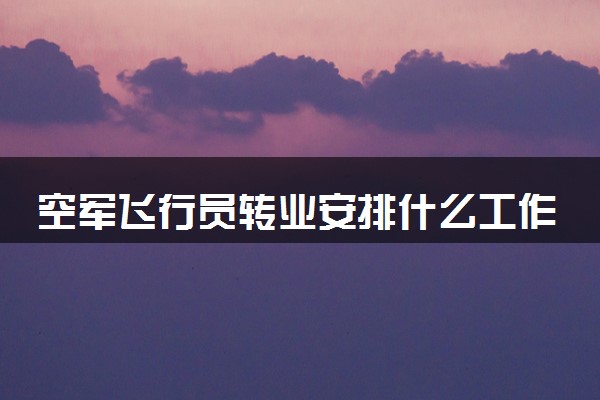 空军飞行员转业安排什么工作 有哪些就业方向