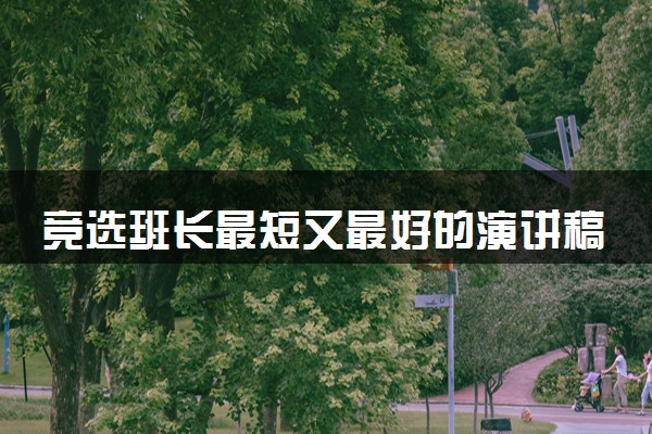 竞选班长最短又最好的演讲稿 优秀竞选演讲稿