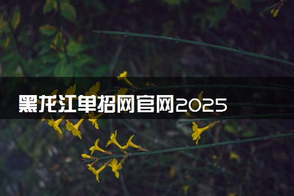 黑龙江单招网官网2025 怎么填报单招志愿