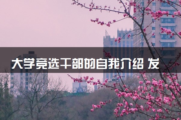 大学竞选干部的自我介绍 发言稿精选