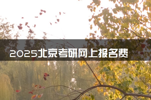 2025北京考研网上报名费用是多少 收费标准是什么