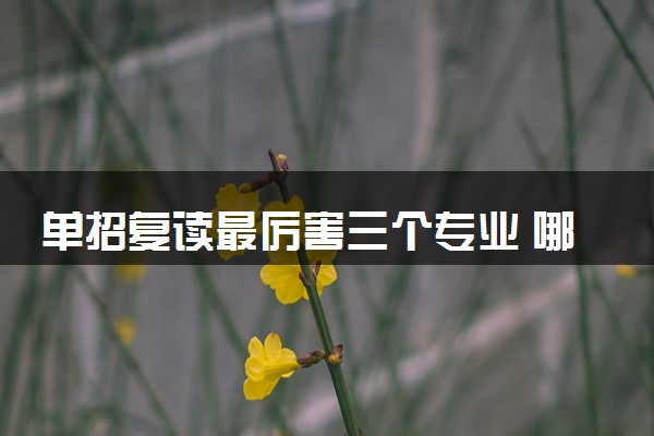 单招复读最厉害三个专业 哪些专业吃香
