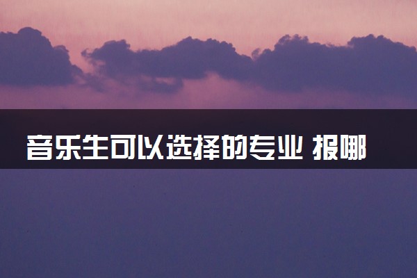音乐生可以选择的专业 报哪些专业最吃香