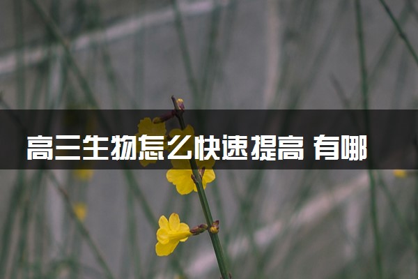 高三生物怎么快速提高 有哪些方法技巧