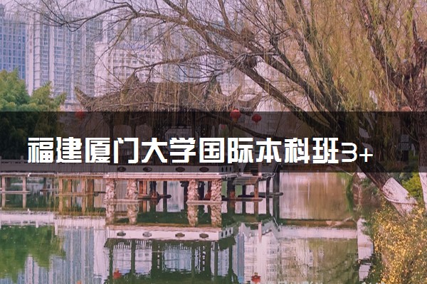 福建厦门大学国际本科班3+1英语要求多少